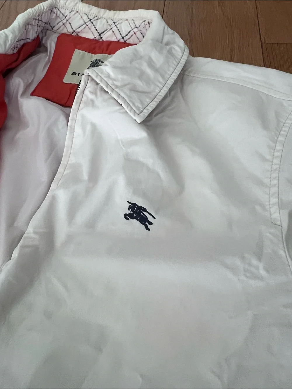 Burberry White Lightweight Zip-Front Jacket